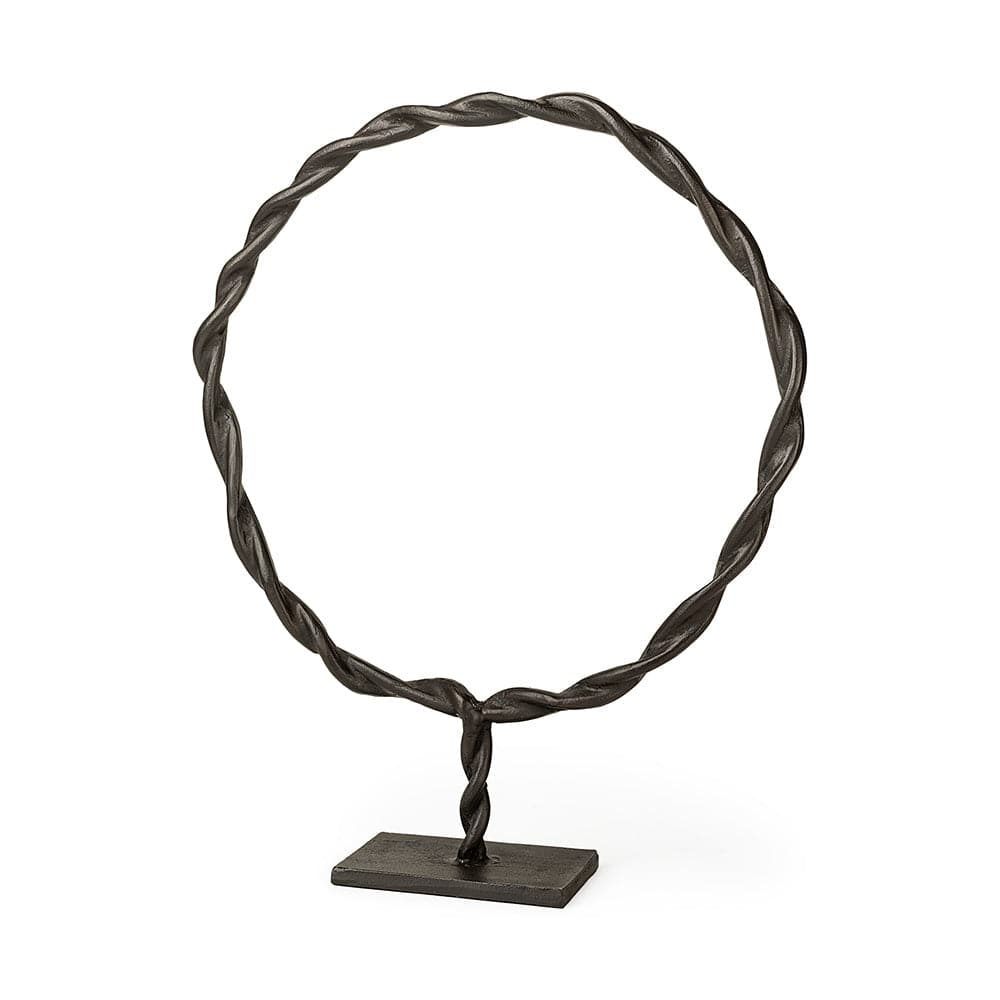 Mercana - Rizwan Large Black Aluminum Braided Circular Object - 69080 view 1