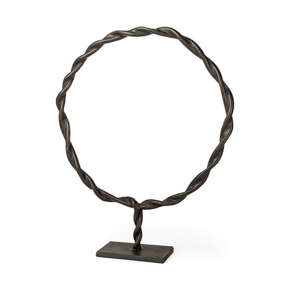 Mercana - Rizwan Large Black Aluminum Braided Circular Object - 69080 view 1