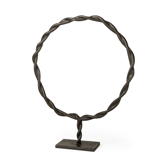 Mercana - Rizwan Large Black Aluminum Braided Circular Object - 69080 view 1