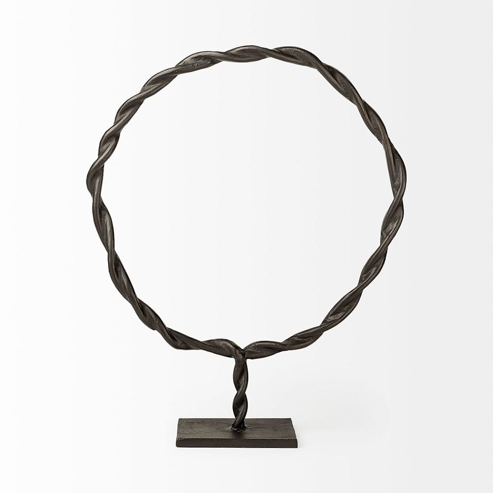 Mercana - Rizwan Large Black Aluminum Braided Circular Object - 69080 view 2