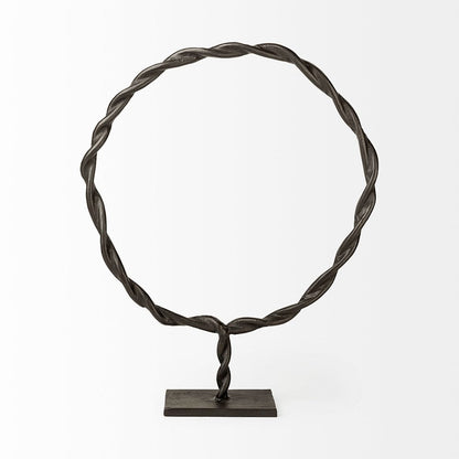Mercana - Rizwan Large Black Aluminum Braided Circular Object - 69080 view 2