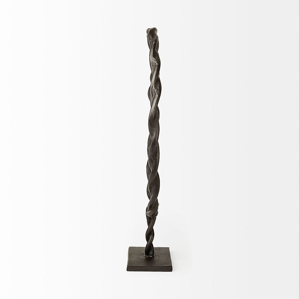 Mercana - Rizwan Large Black Aluminum Braided Circular Object - 69080 view 3