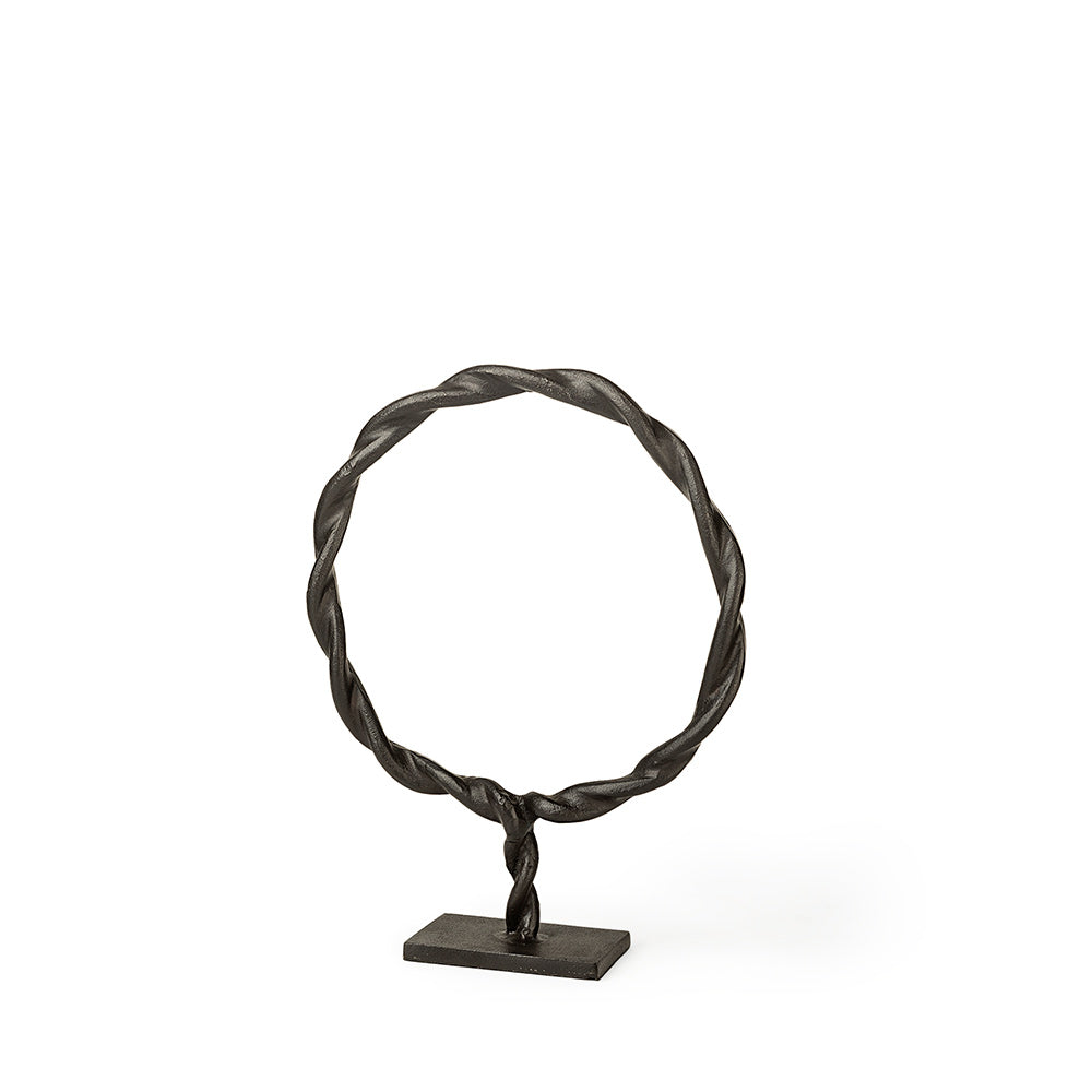 Mercana - Rizwan Small Black Aluminum Braided Circular Object - 69079 view 1