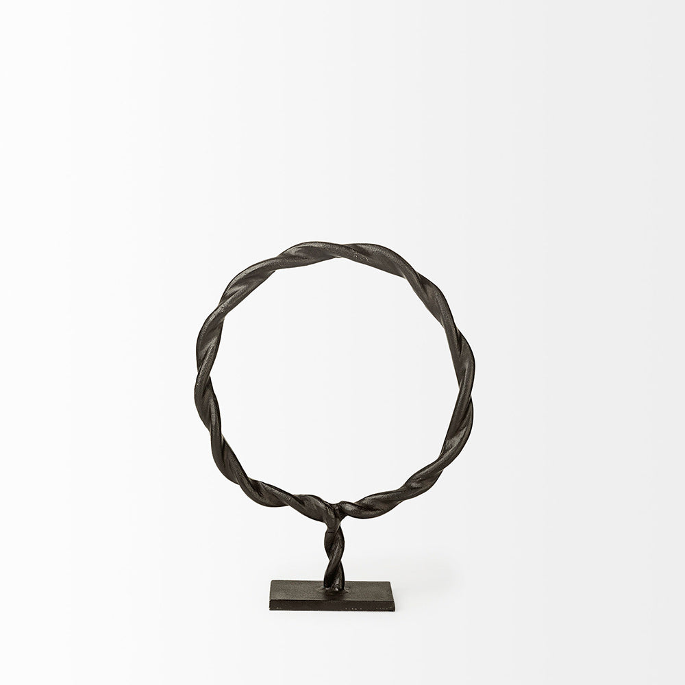Mercana - Rizwan Small Black Aluminum Braided Circular Object - 69079 view 6