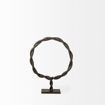 Mercana - Rizwan Small Black Aluminum Braided Circular Object - 69079 view 6