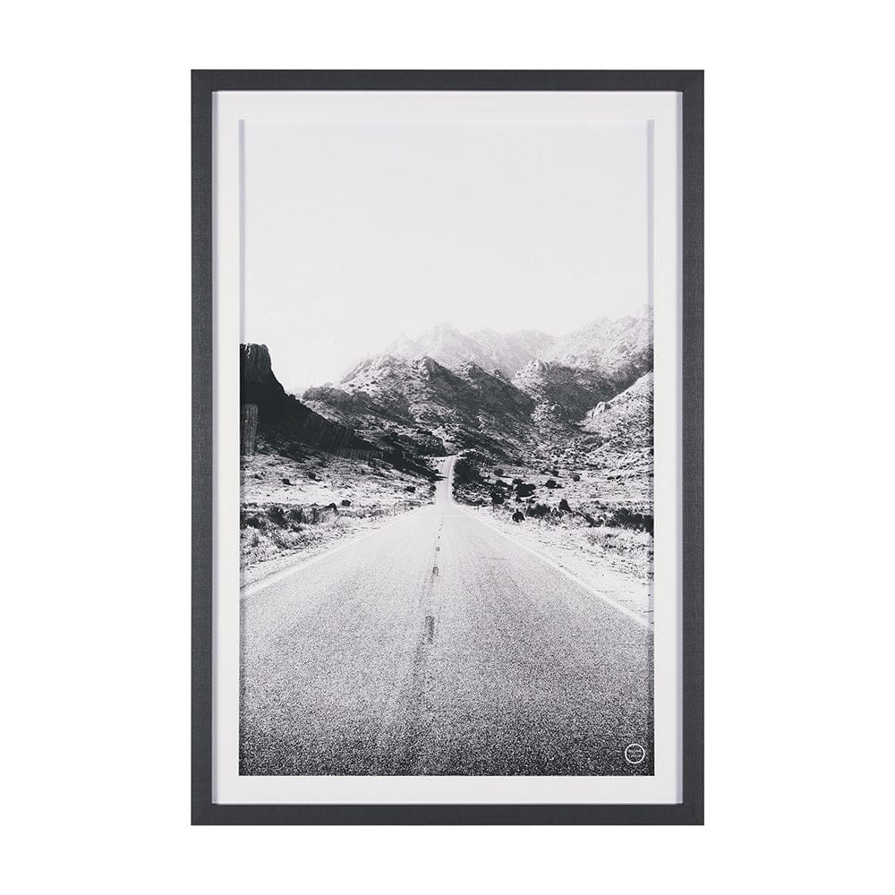 Mercana - Road to Old West BW by Nathan Larson a Hand Embellished Framed Art Print Matted under Glass - 15461 view 1