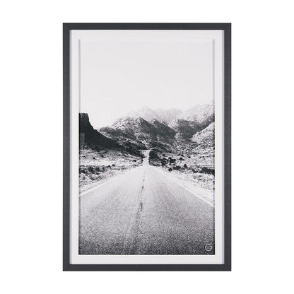 Mercana - Road to Old West BW by Nathan Larson a Hand Embellished Framed Art Print Matted under Glass - 15461 view 1