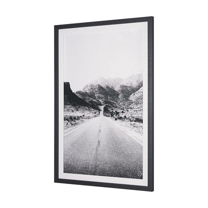 Mercana - Road to Old West BW by Nathan Larson a Hand Embellished Framed Art Print Matted under Glass - 15461 view 2