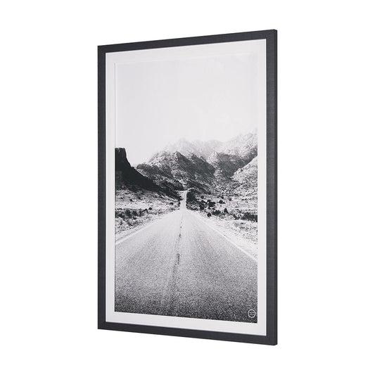 Mercana - Road to Old West BW by Nathan Larson a Hand Embellished Framed Art Print Matted under Glass - 15461 view 2