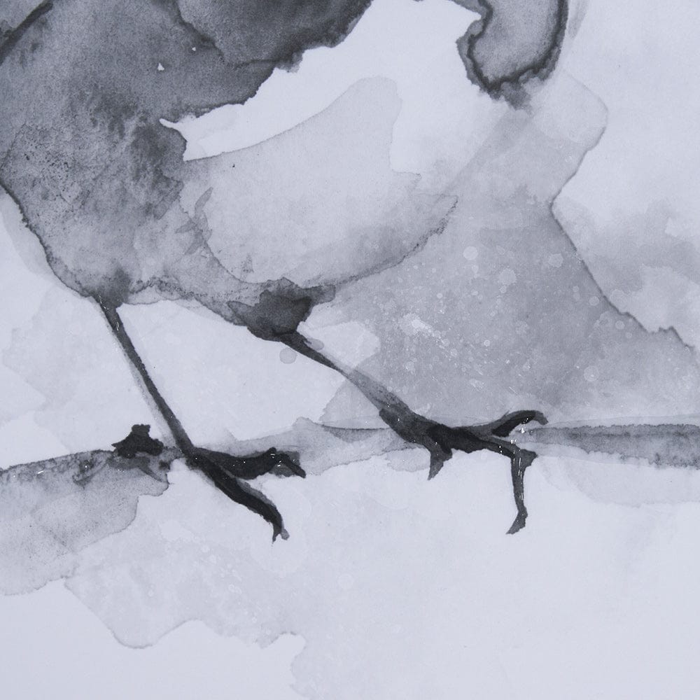Mercana - Robin BW I by Mercana Studio a Hand Embellished Textured Framed Art Print Matted under Glass - 14209 view 6