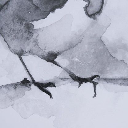 Mercana - Robin BW I by Mercana Studio a Hand Embellished Textured Framed Art Print Matted under Glass - 14209 view 6