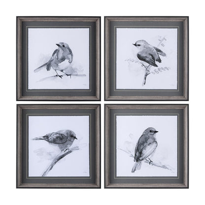 Mercana - Robin BW I by Mercana Studio a Hand Embellished Textured Framed Art Print Matted under Glass - 14209 view 8