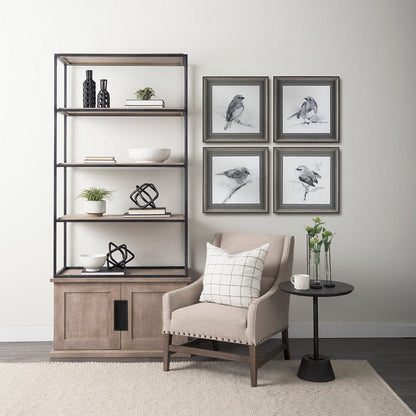 Mercana - Robin BW I by Mercana Studio a Hand Embellished Textured Framed Art Print Matted under Glass - 14209 view 9