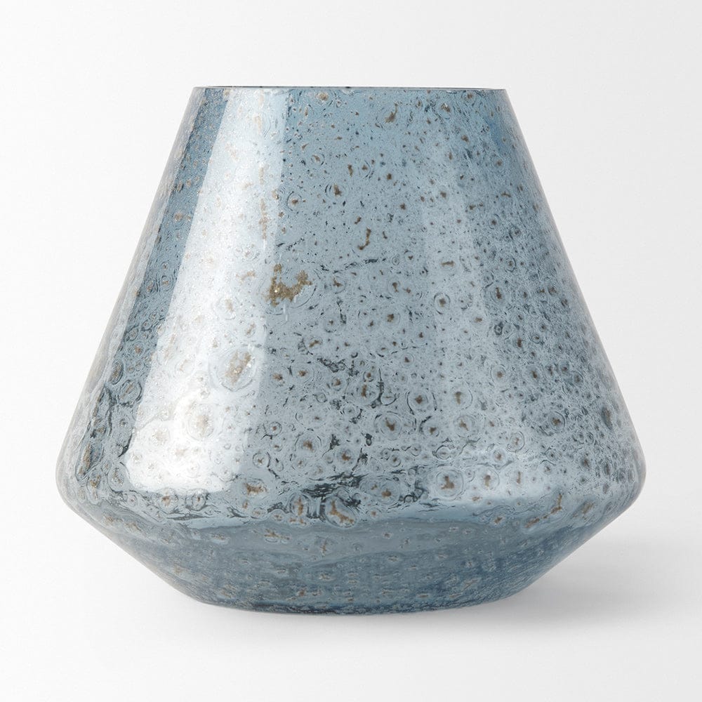 Mercana - Robyn Short Blue Glass Vase - 70351 view 3