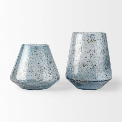 Mercana - Robyn Short Blue Glass Vase - 70351 view 5