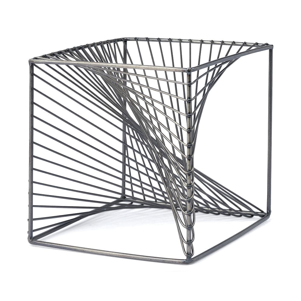 Mercana - Rochon 8L x 8W Gray Metal Decorative Cube - 68535_CLOSEOUT view 1
