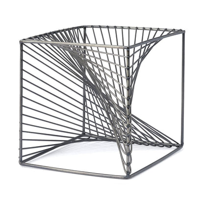 Mercana - Rochon 8L x 8W Gray Metal Decorative Cube - 68535_CLOSEOUT view 1