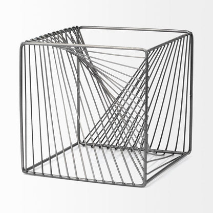 Mercana - Rochon 8L x 8W Gray Metal Decorative Cube - 68535_CLOSEOUT view 5