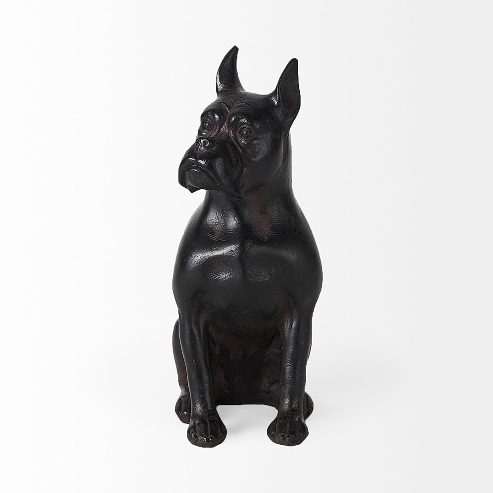 Mercana - Rocky 4L x 5W Black Resin Boxer Dog - 57797_CLOSEOUT view 2