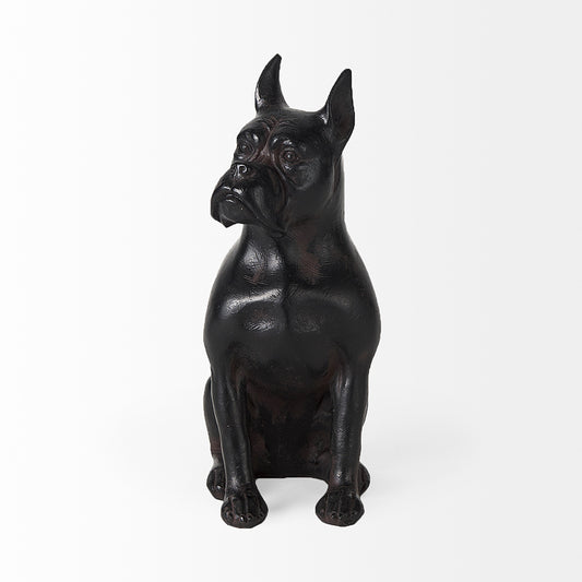 Mercana - Rocky 4L x 5W Black Resin Boxer Dog - 57797_CLOSEOUT view 2