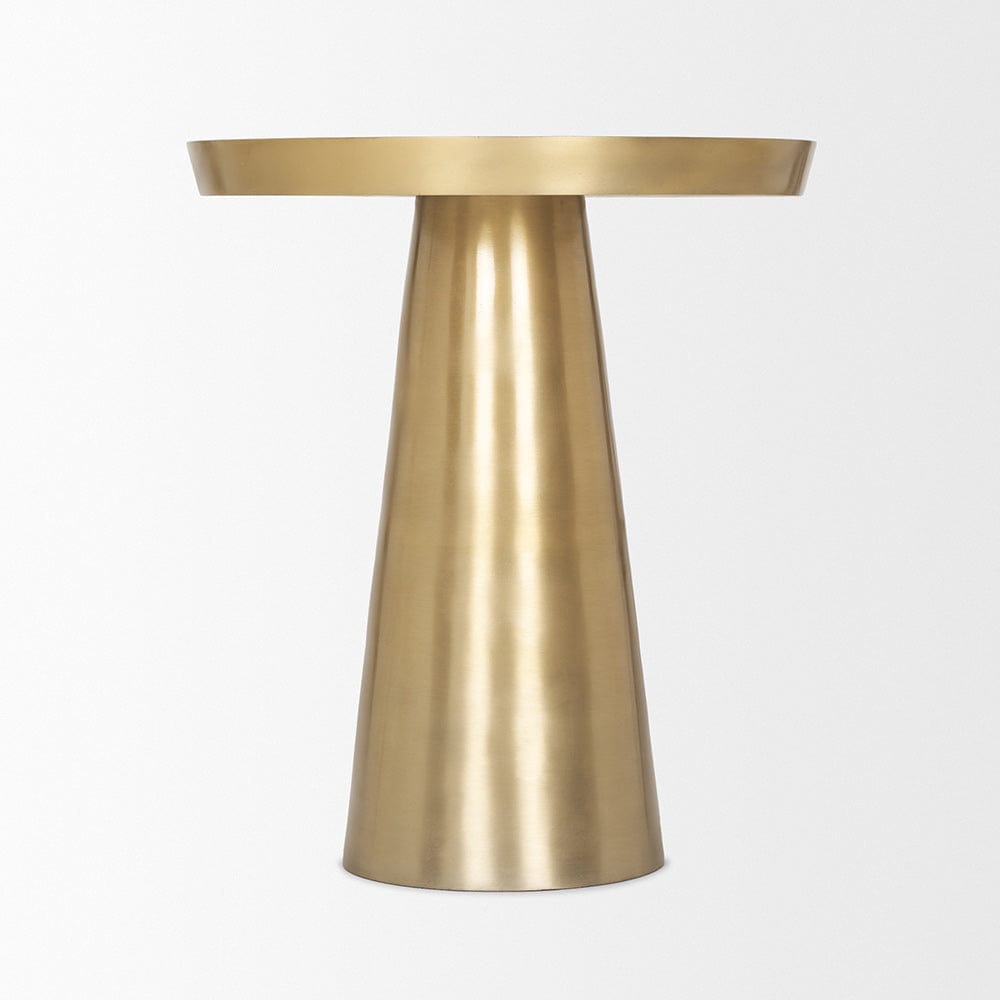 Mercana - Roland Satin Brass Cast Aluminum Metal Accent Table - 70616 view 2