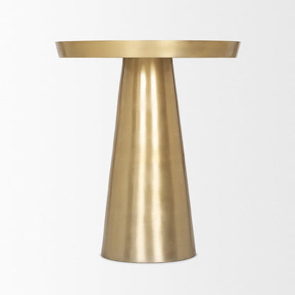 Mercana - Roland Satin Brass Cast Aluminum Metal Accent Table - 70616 view 2