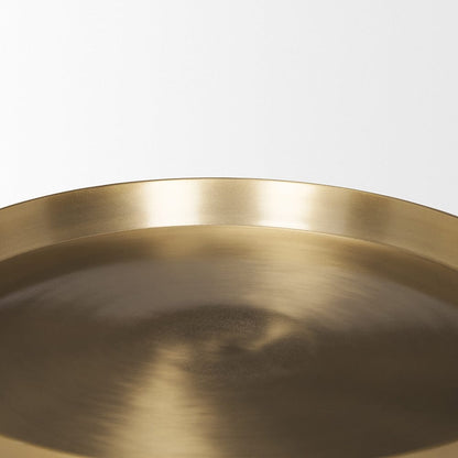 Mercana - Roland Satin Brass Cast Aluminum Metal Accent Table - 70616 view 3