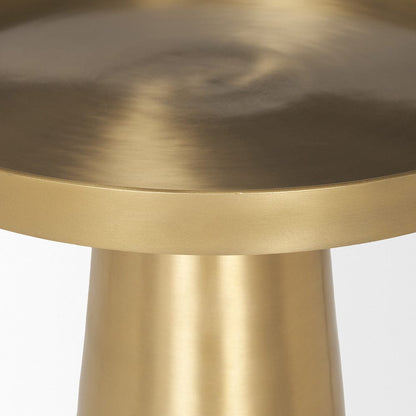 Mercana - Roland Satin Brass Cast Aluminum Metal Accent Table - 70616 view 4