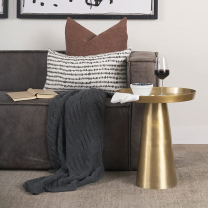 Mercana - Roland Satin Brass Cast Aluminum Metal Accent Table - 70616 view 7