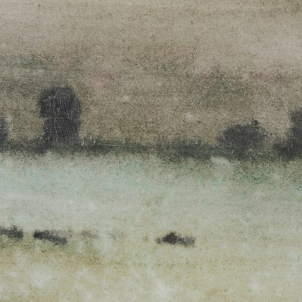 Mercana - Rolling Fields I Hand Embellished Brown Framed Watercolor Art Print on Paper Mounted with Backing - 15515 view 6