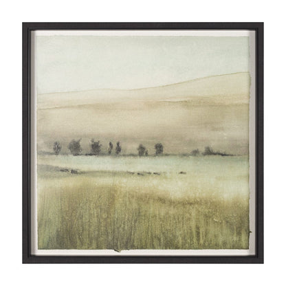 Mercana - Rolling Fields II Hand Embellished Black Framed Watercolor Art Print on Paper Mounted with Backing - 15504 view 1