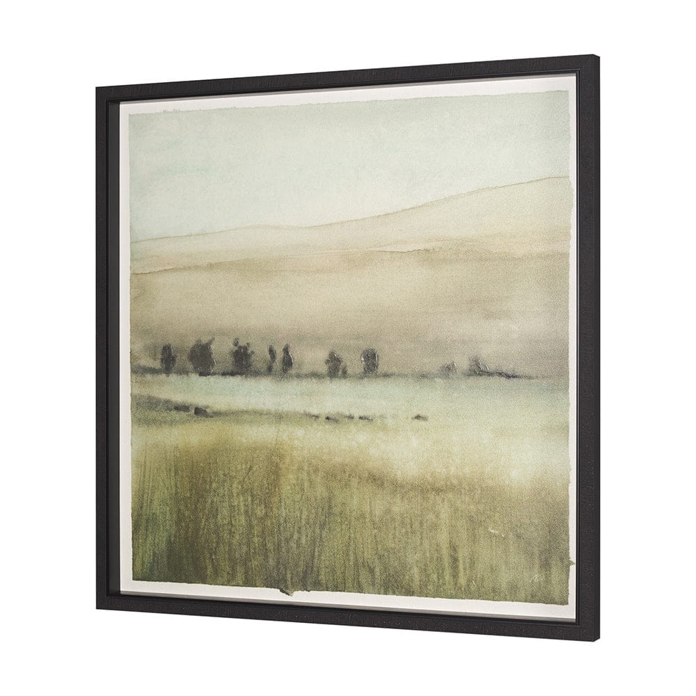 Mercana - Rolling Fields II Hand Embellished Black Framed Watercolor Art Print on Paper Mounted with Backing - 15504 view 2