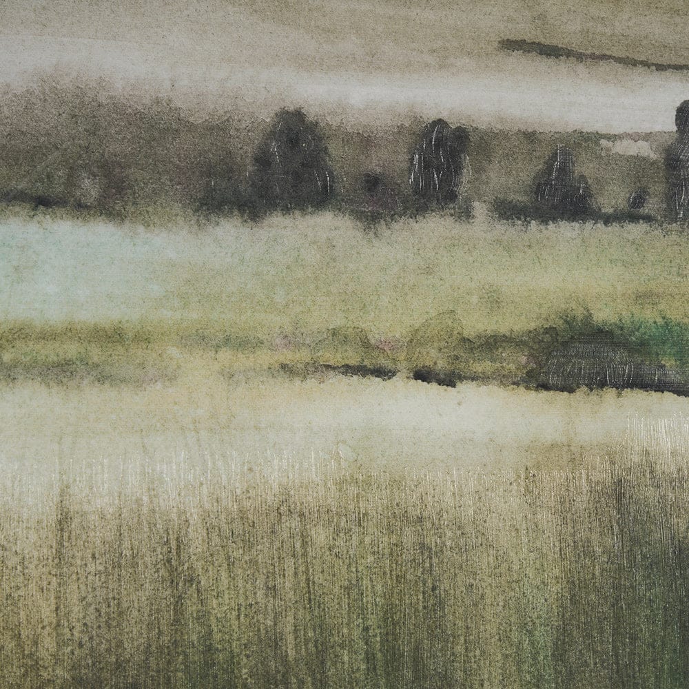 Mercana - Rolling Fields II Hand Embellished Brown Framed Watercolor Art Print on Paper Mounted with Backing - 15516 view 6