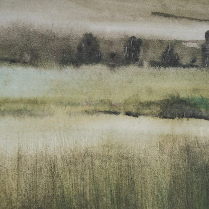 Mercana - Rolling Fields II Hand Embellished Brown Framed Watercolor Art Print on Paper Mounted with Backing - 15516 view 6