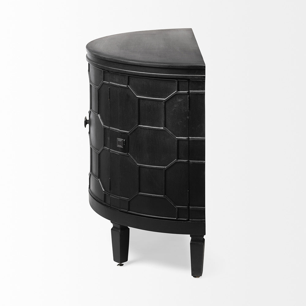 Mercana - Romers II 18L x 38W Black Fir Veneer 4 Door Patterned Accent Cabinet - 50201_CLOSEOUT view 3