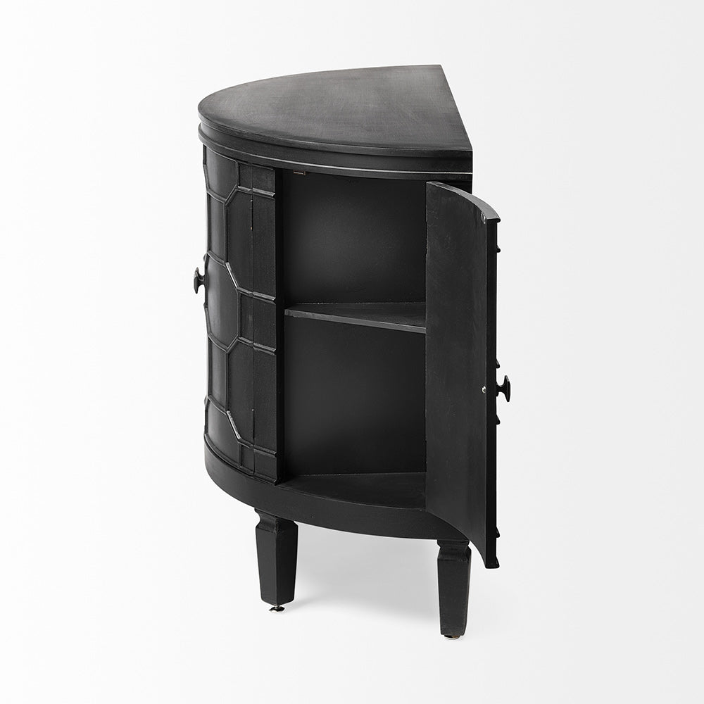 Mercana - Romers II 18L x 38W Black Fir Veneer 4 Door Patterned Accent Cabinet - 50201_CLOSEOUT view 4