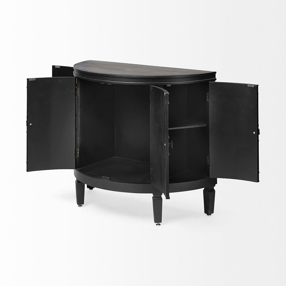 Mercana - Romers II 18L x 38W Black Fir Veneer 4 Door Patterned Accent Cabinet - 50201_CLOSEOUT view 6