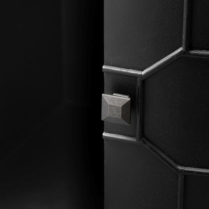 Mercana - Romers II 18L x 38W Black Fir Veneer 4 Door Patterned Accent Cabinet - 50201_CLOSEOUT view 9