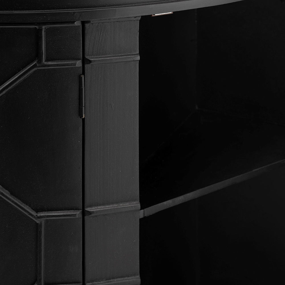 Mercana - Romers II 18L x 38W Black Fir Veneer 4 Door Patterned Accent Cabinet - 50201_CLOSEOUT view 10