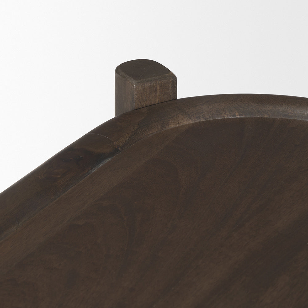 Mercana - Romi Dark Brown Wood w/ 3 Shelves Oval Console Table - 70640 view 5