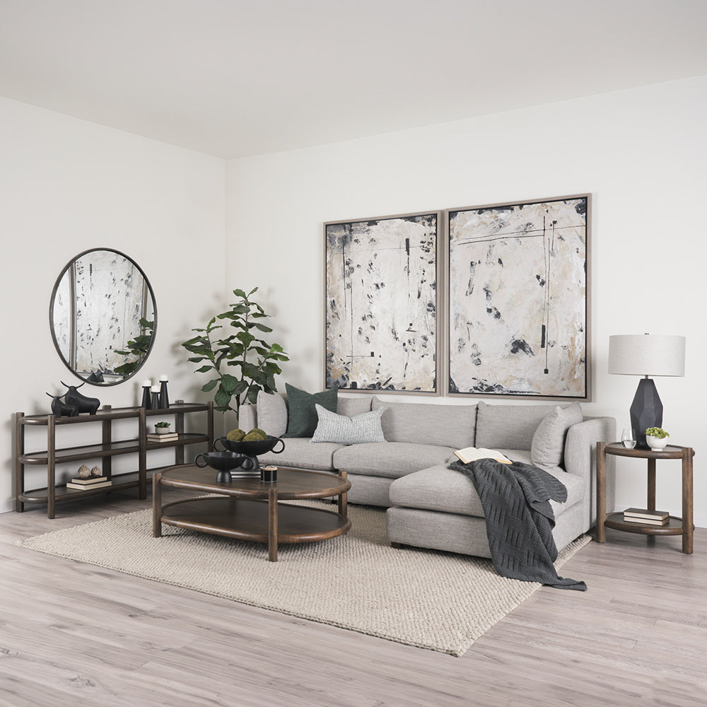 Mercana - Romi Dark Brown Wood w/ 3 Shelves Oval Console Table - 70640 view 10