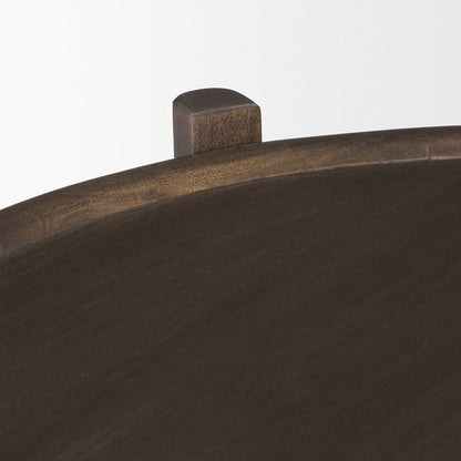 Mercana - Romi Dark Brown Wood w/ Bottom Shelf Oval Coffee Table - 70639 view 5