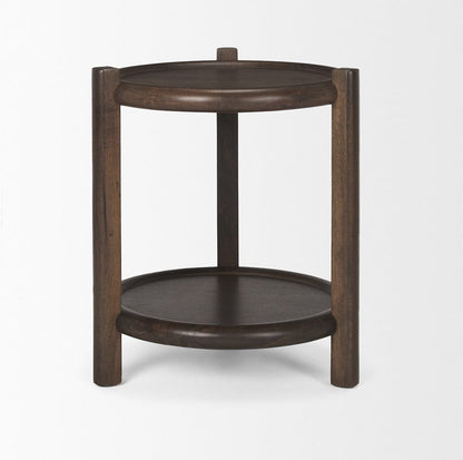 Mercana - Romi Dark Brown Wood w/ Bottom Shelf Round Accent Table - 70638 view 3