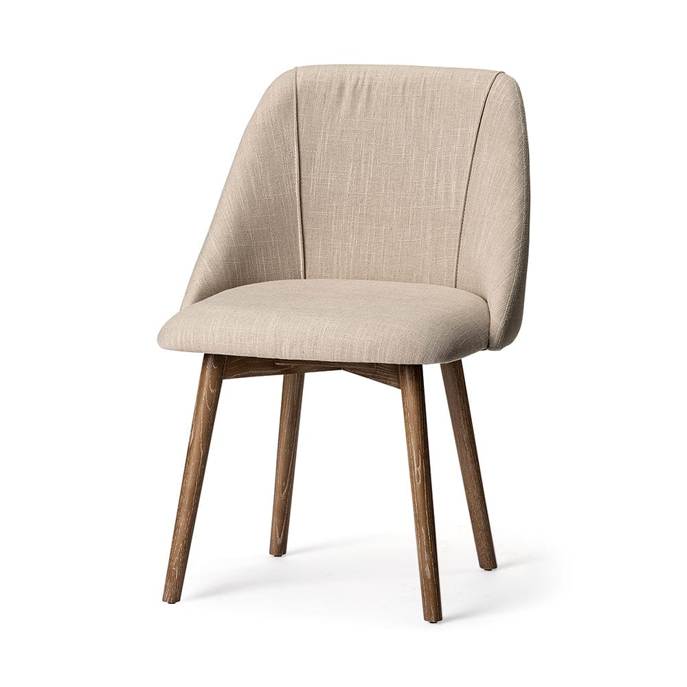 Mercana - Ronald I Cream Fabric Wrap Brown Wooden Base Dining Chair (Set of 2) - 68321 view 1
