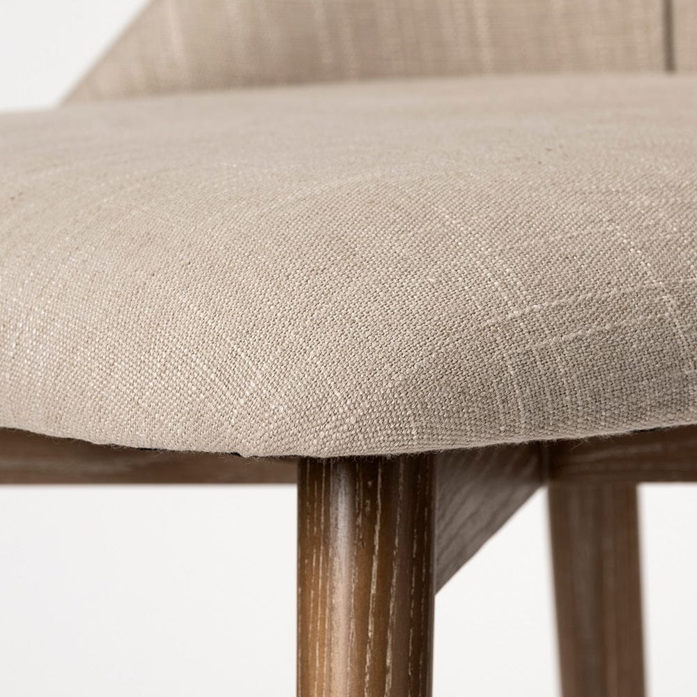 Mercana - Ronald I Cream Fabric Wrap Brown Wooden Base Dining Chair (Set of 2) - 68321 view 2