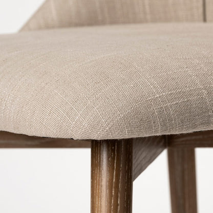 Mercana - Ronald I Cream Fabric Wrap Brown Wooden Base Dining Chair (Set of 2) - 68321 view 2