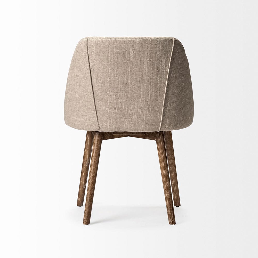 Mercana - Ronald I Cream Fabric Wrap Brown Wooden Base Dining Chair (Set of 2) - 68321 view 5