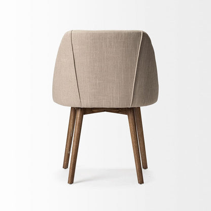 Mercana - Ronald I Cream Fabric Wrap Brown Wooden Base Dining Chair (Set of 2) - 68321 view 5