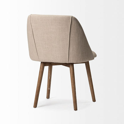 Mercana - Ronald I Cream Fabric Wrap Brown Wooden Base Dining Chair (Set of 2) - 68321 view 6