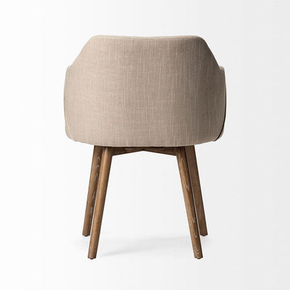 Mercana - Ronald II Cream Fabric Wrap Brown Wooden Base Dining Chair - 68319 view 6